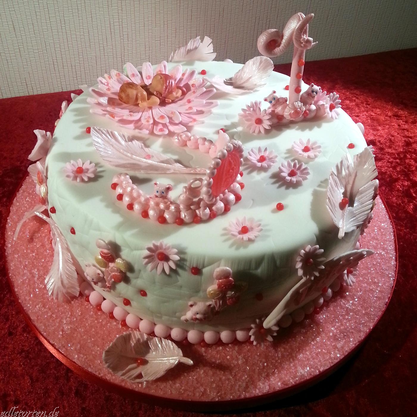 Schone Schlichtes Designs Gisse Geburtstag Torte In Pink