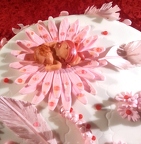 Geburtstagstorte Baby rosa  - oben